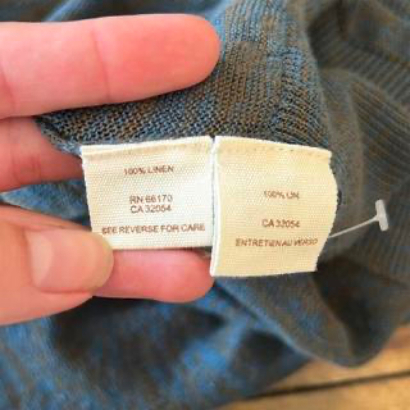 Free people green brown linen short sleeve cardigan - Picture 7 of 7